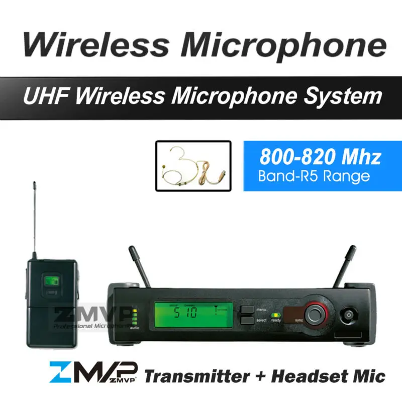 

Free Shipping UHF Professional SX 14 Wireless Microphone System With Bodypack Headset Microphone Band R5 800-820Mhz