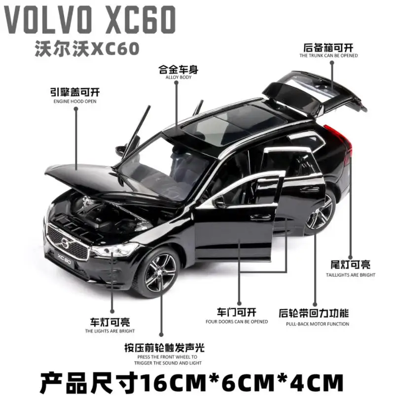 Goedkoop 1 32 Diecasts Toy Vehicles XC60 Auto Model Met Geluid Licht Collectie Auto Speelgoed Voor Jongen Kinderen Gift brinquedos