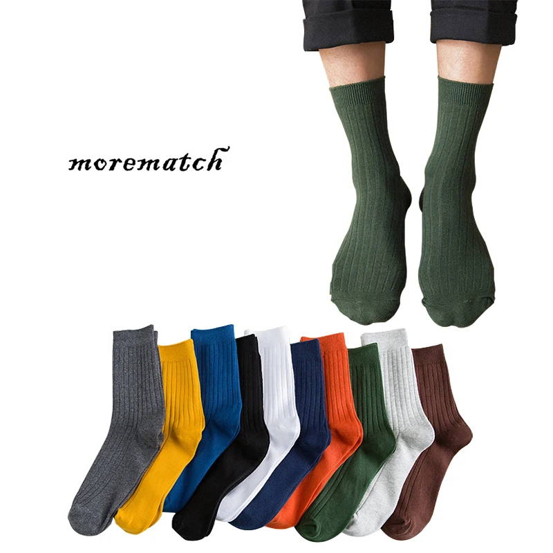 Morematch 1 пара мужские носки дезодорирующие и впитывающие пот хлопковые однотонные