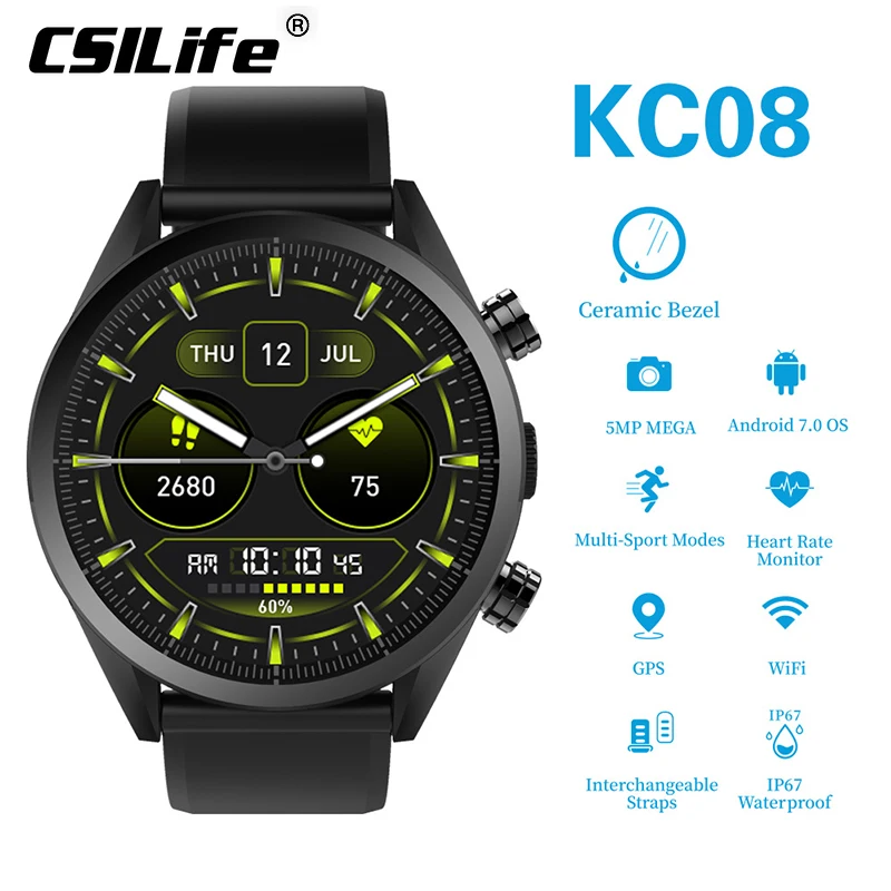 CSILife KC08 4G Оперативная память 1 ГБ Встроенная 16 Android 7 0 3 дюйма TFT Спорт Cetamic ободок