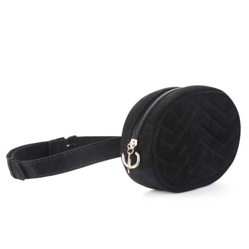 Поясная сумка, круглая поясная сумка, Женская Роскошная брендовая кожаная сумка, красная, черная, бежевая,, летняя, высокое качество, Прямая поставка - Цвет: knitting Black