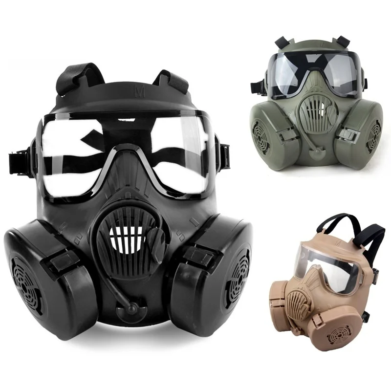 DC15 M50 Airsoft Gas Mask With Fan CS Wargame Paintball Soft Air Full