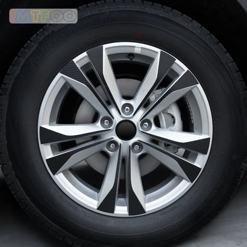 

IMTFOO (FOR 4 WHEELS R17'') CARBON FIBER VINYL WHEEL HUB RIM DECAL STICKERS FOR RENAULT KOLEOS 2015 2016 2017 CAR STYLING