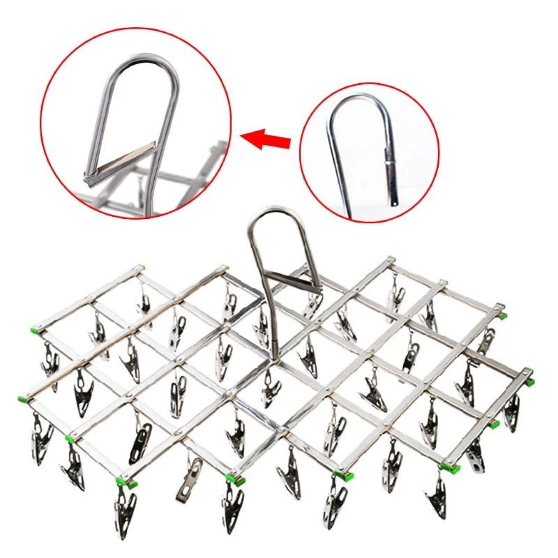 35 зажимов, складная ветрозащитная прищепка для одежды из нержавеющей стали, вешалка для белья, носок, полотенце, бюстгальтер, сушилка для одежды