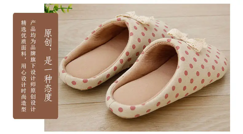 Simple household slippers fashion slippers, non slip slippers spring and autumn Children's home shoes Girls bow cotton slippers