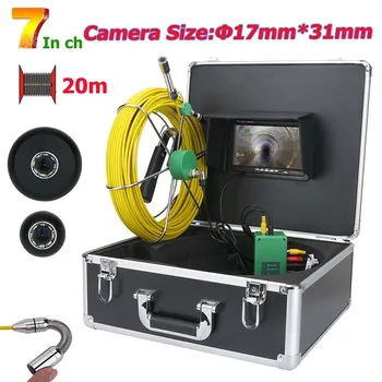 

20M 7inch 17mm Industrial Pipe Sewer Inspection Video Camera IP68 Waterproof Drain Pipe Sewer Inspection Camera