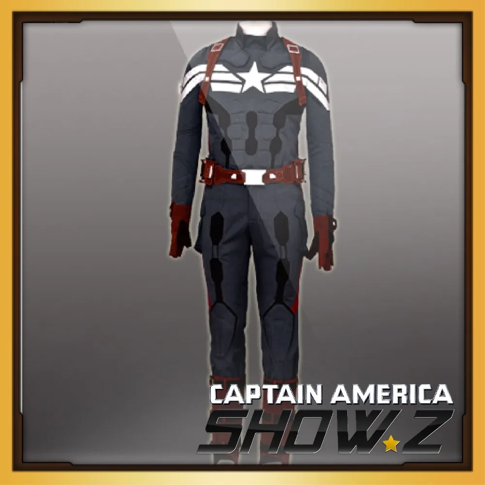 Captain America 2 Steve Rogers Outfit Halloween Cosplay Costume Full Set