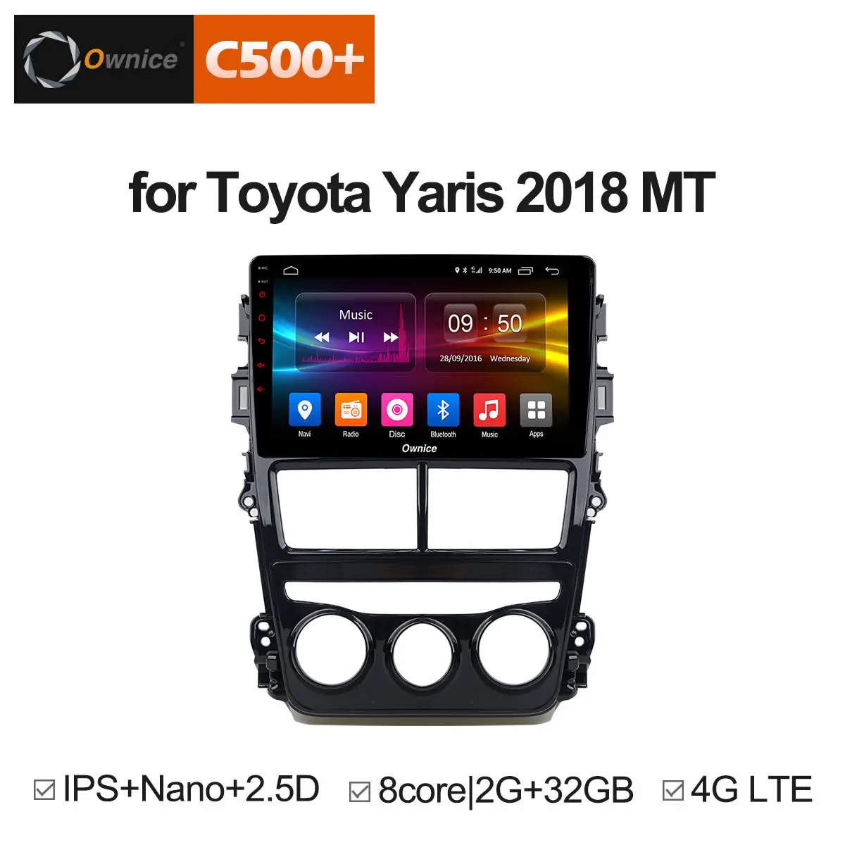 

Ownice C500+ G10 android 8.1 Octa Core car dvd player for Toyota Yaris 2018 MT / AT Auto Radio gps Audio 4G LTE Carplay 32G ROM