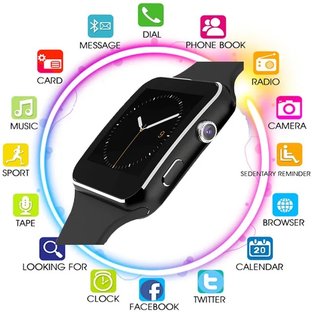 Новое поступление X6 модные часы Smart Watch с Камера Сенсорный экран Поддержка сим