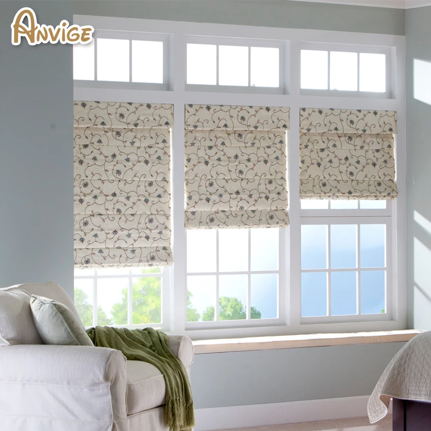 

Pastoral Tree and Flower Roman Shades ,Easy Install Washable Curtains ,Customized Window Curtain Drape
