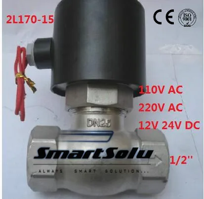 2L170-15 2Way NC Hi-Temp 1/2 ''Паровой электромагнитный клапан из нержавеющей стали PTFE 24 V DC