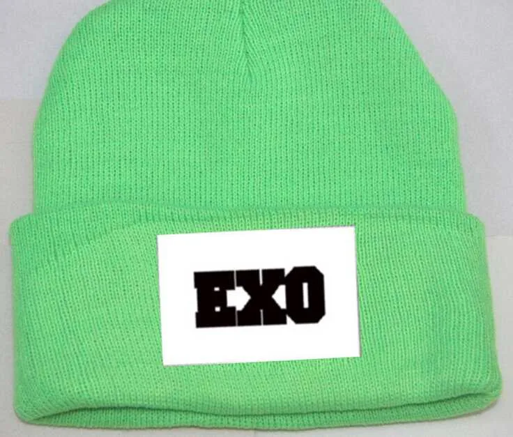 Kpop зимняя шапка exo унисекс exo planet с принтом Skullies& Beanies для женщин и мужчин gorros