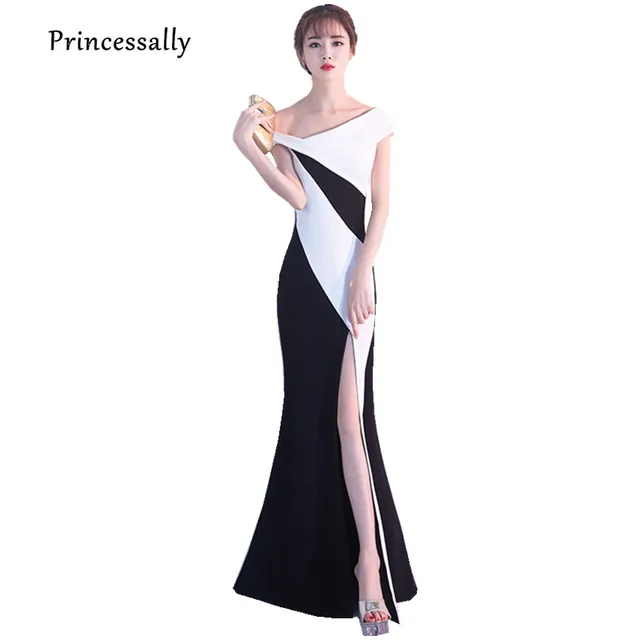 black and white evening wear