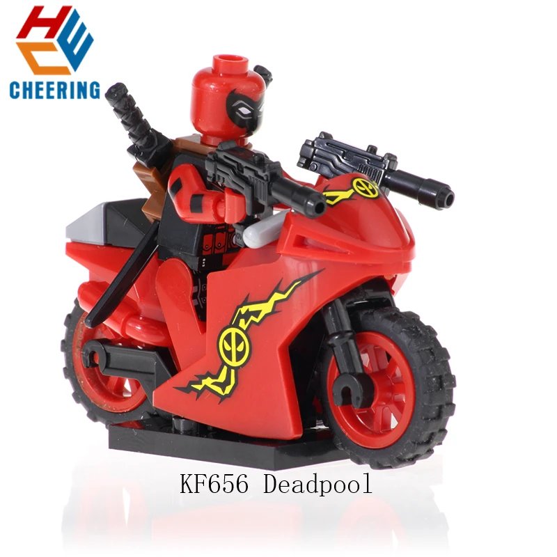

20Pcs Super Heroes Movie series Deadpool Figure Motorcycle Action Model Bricks Building Blocks Toys Children Gift KF656
