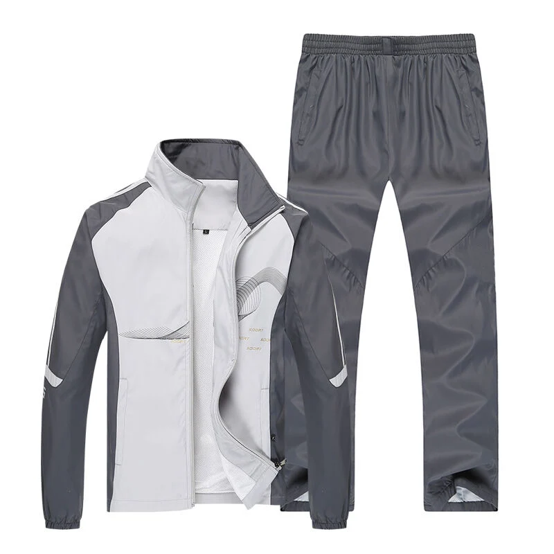 Men Sport Suits Sportswear Set New Style Polyester Fabric Fitness Training Tracksuit Zip Pocket Running Sets Mens Jogging Suit