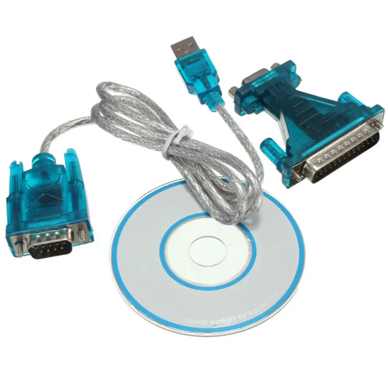 

High Quality USB 2.0 to 9-Pin Serial RS232 Cable Cord to DB25 Adapter Connector Computer PC With CD Driver