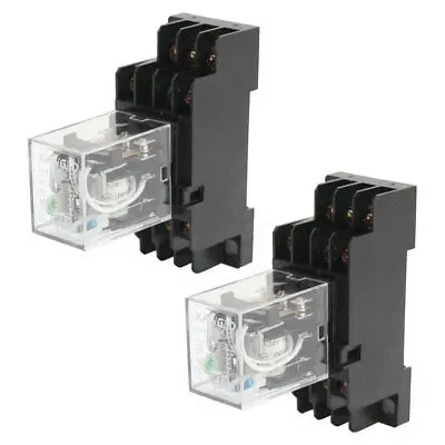 2 шт. HH53P 24VDC контроль двигателя 11Pin 3NO 3NC реле мощности w Базовая розетка |