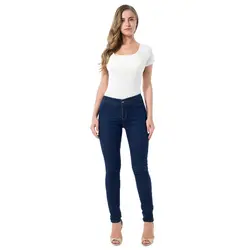 Тонкие джинсы для женщин тощий высокой талией джинсы женские джинсовые узкие брюки эластичные женские джинсы темно-синий