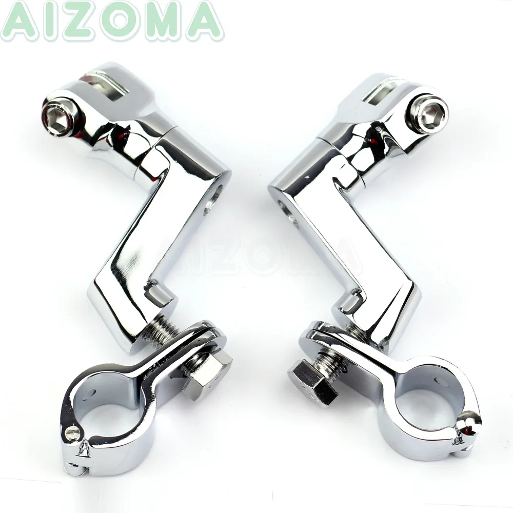Highway Foot Pegs w/ Off Set Footrest For Harley Choppers Bobber 1-1/4 Inch Tube
