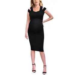 Платье для беременных без рукавов повседневное удобное платье с v-образным вырезом однотонное платье с рюшами платья для беременных для
