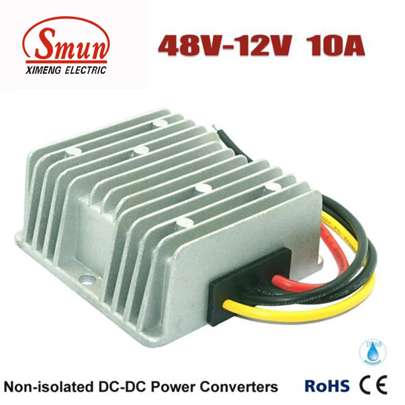 

SMUN 48VDC to 12VDC 10A 120W Step Down DC-DC Converter With Waterproof IP68 Level