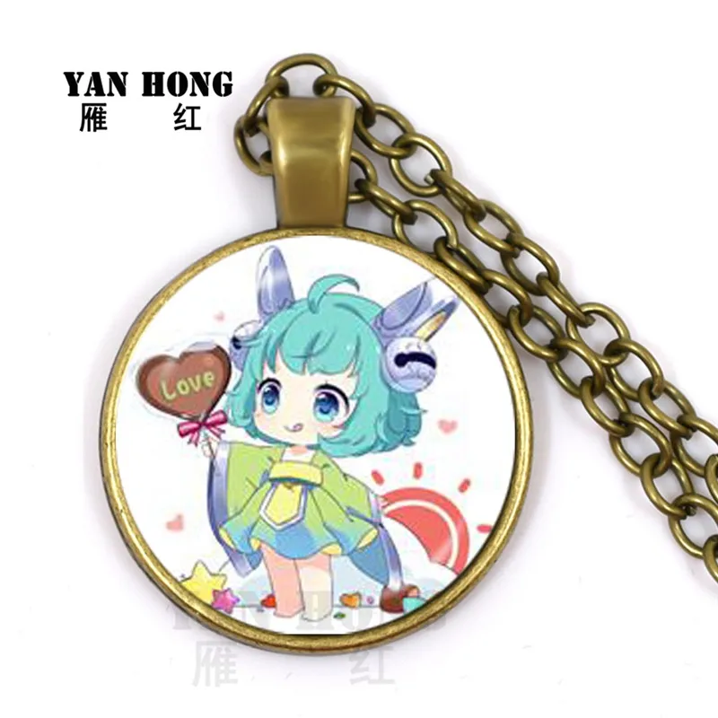 

King, Glory, Cartoon Fashion Necklace, 25mm Glass. Her beautiful girl is Cai Wen Ji
