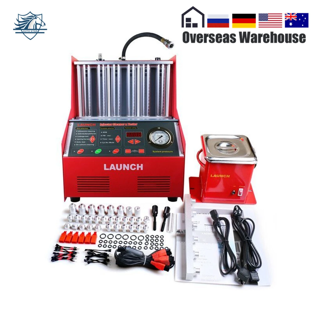 

Shiny Autoparts Launch 6-cylinder CNC602A Ultrasonic Fuel Injector Cleaner Tester English Panel Cleaning Machine