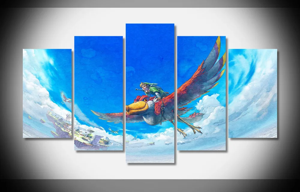 

Large Framed Modern Indoor The Legend of Zelda print canvas decoration 5 pieces