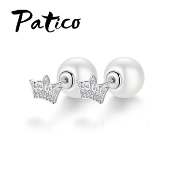 

Hot Sale New Fashion Pearl Stud Earrings For Women Ladies 925 Sterling Silver Natural Pearl Earrings Wholesale/Retail