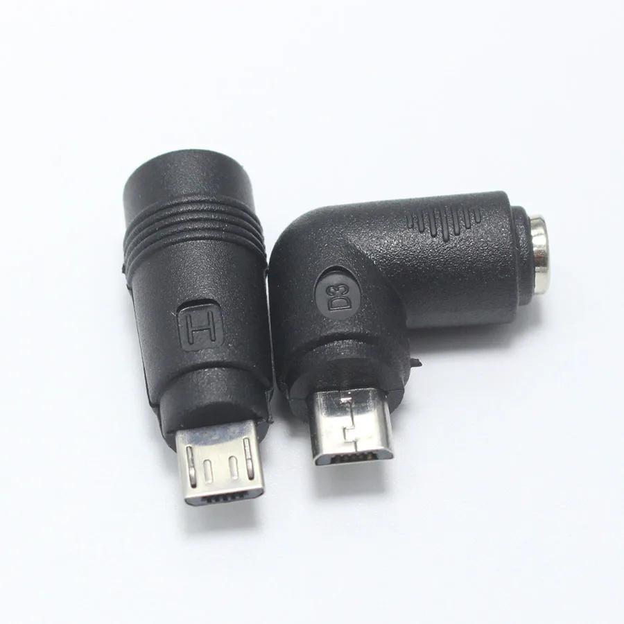 EClyxun 1 шт. Micro usb 5 Pin штекер для 5,5x2,1 мм разъем постоянного тока зарядное устройство адаптер прямой и правый угол разъем