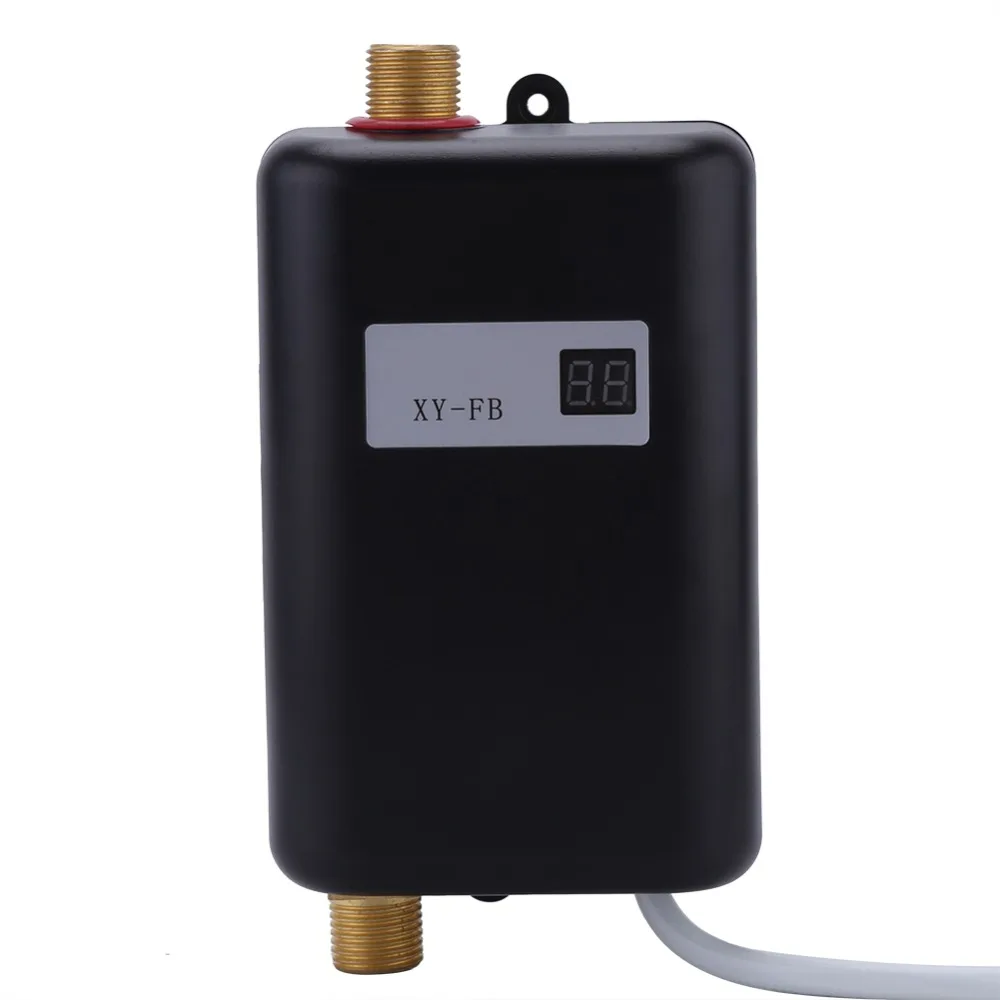 220 В 3400 Вт мини-Электрический проточный водонагреватель мгновенный нагреватель горячей воды Ванная комната Кухня стиральная черного цвета