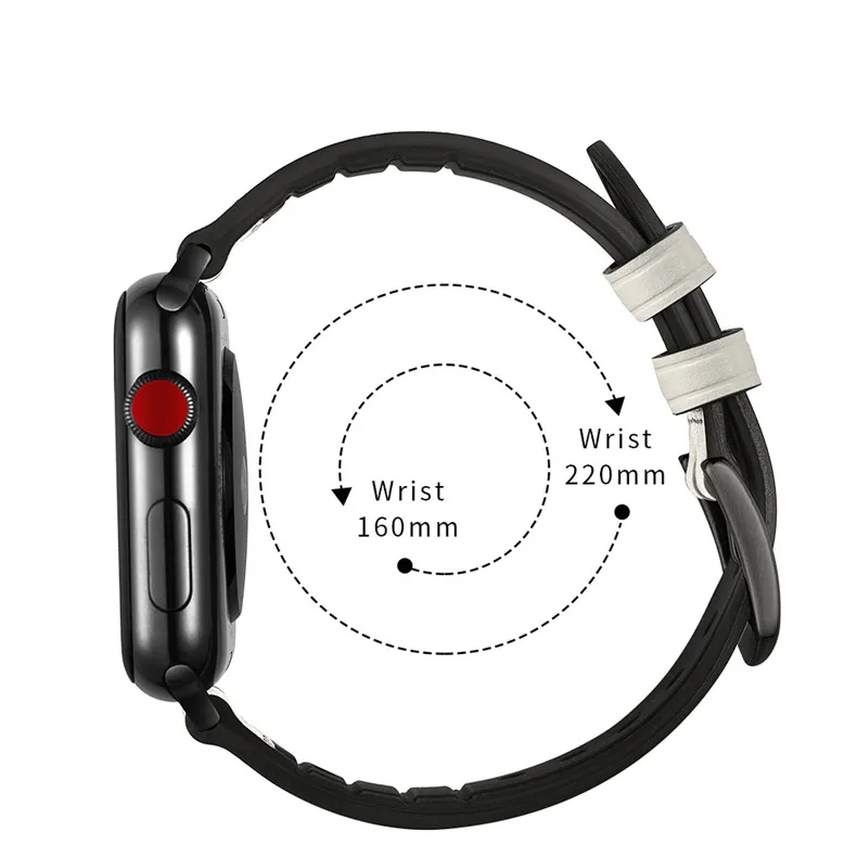 Кожаный+ Силиконовый ремешок для apple watch 4, 5, ремешок 44 мм, 40 мм, iwatch 3, ремешок 40 мм, 38 мм, ремешок для часов, браслет на запястье, ремень, аксессуары 4, 32