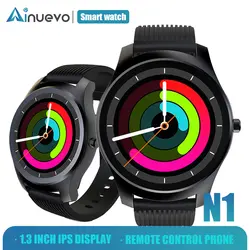 Ainuevo N1 модные часы Smart Watch человек 1,3 дюймов предварительная фильтрация всего круг ips высокой четкости ЖК-дисплей монитор сердечного ритма