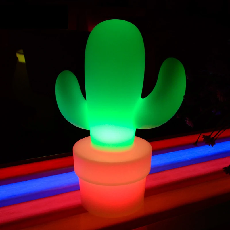 Светодиодный ночник USB Перезаряжаемый Настольный светильник С КАКТУСОМ RGB плавающий Открытый водонепроницаемый стеклянный декор с пультом дистанционного управления