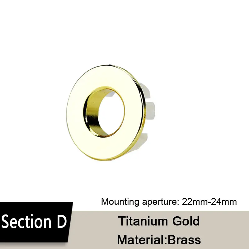 1 шт. раковина отверстие Круглый перелив крышка керамические горшки пластик/медь вставка хромированная раковина перелив крышка - Color: Section D