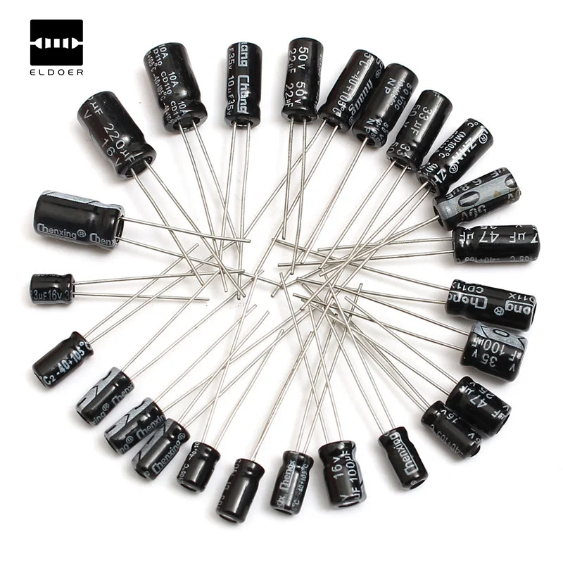 

New Electric Unit 210Pcs 25 Value 0.1uF~220uF Electrolytic Capacitors Assortment Kit Set wholesale Price