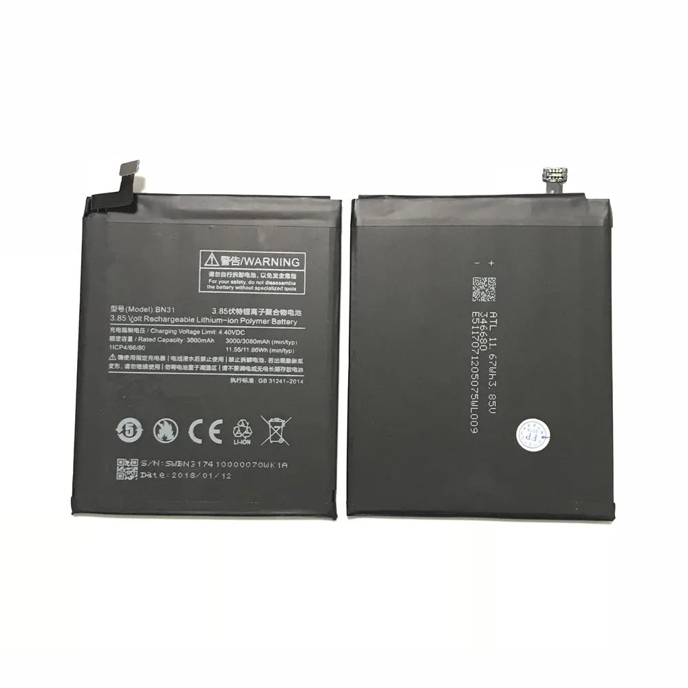 

AYJ Battery For Xiao Mi BN31 Mi 5X Mi5X for Redmi Note 5A 5A pro 3000mAh Free Tools Set Sticker Kit