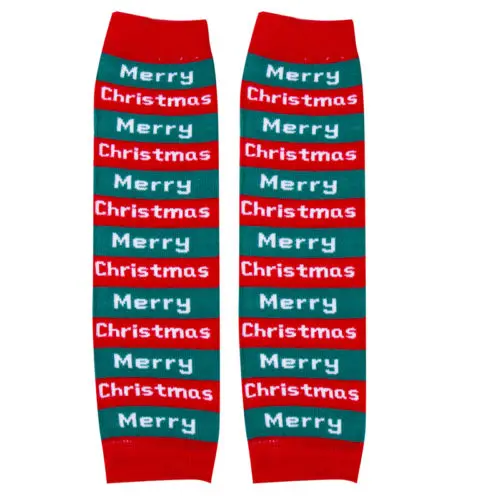 С Рождеством Христовым прекрасный для маленьких девочек мальчиков Xmas малышей мягкие леггинсы Arm гетры носки Рождественский подарок