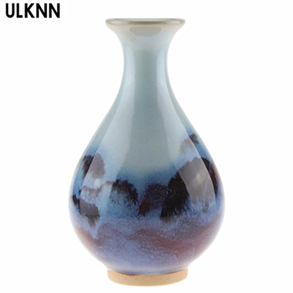

ULKNN Jingdezhen Ceramic Mini Handpainted Vase Floret Bottle Creative Bathroom Hydroponic Flowers Home Furnishing Articles