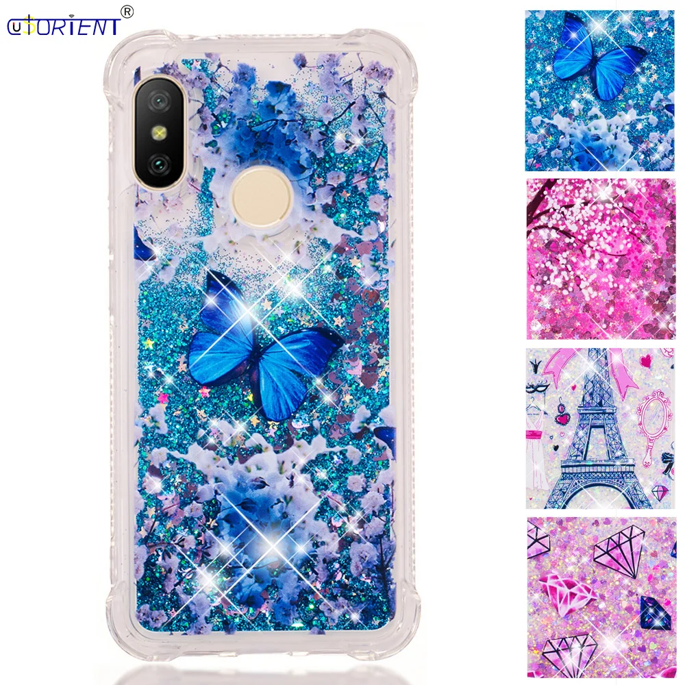 

Bling Funda For Xiaomi Mi A2 Lite Glitter Dynamic Liquid Shockproof Phone Case Xaomi Xiomi Red Mi 6 Pro Silicone Bumper Cover