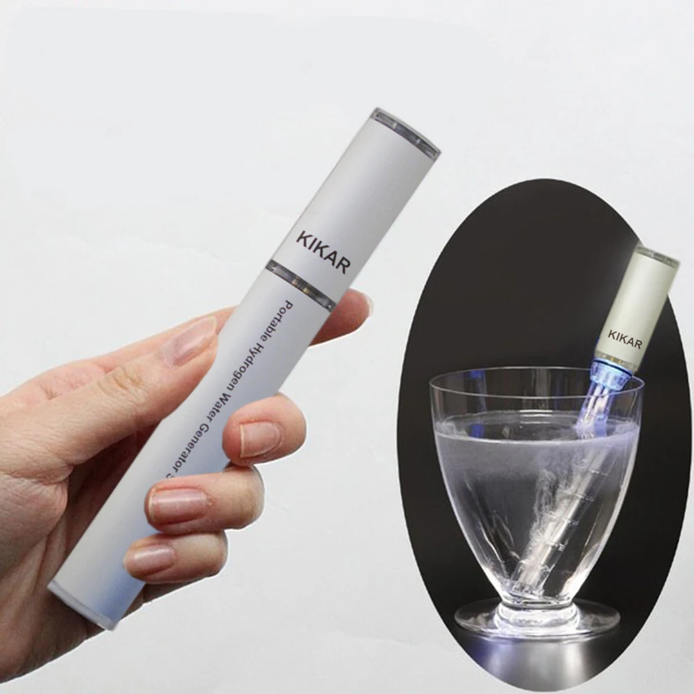 

KIKAR Portable Hydrogen Water Generator Stick USB Ionized H3O Booster Alkali Pi Magic Wand Compact Travel Ioniser Maker Alkaline