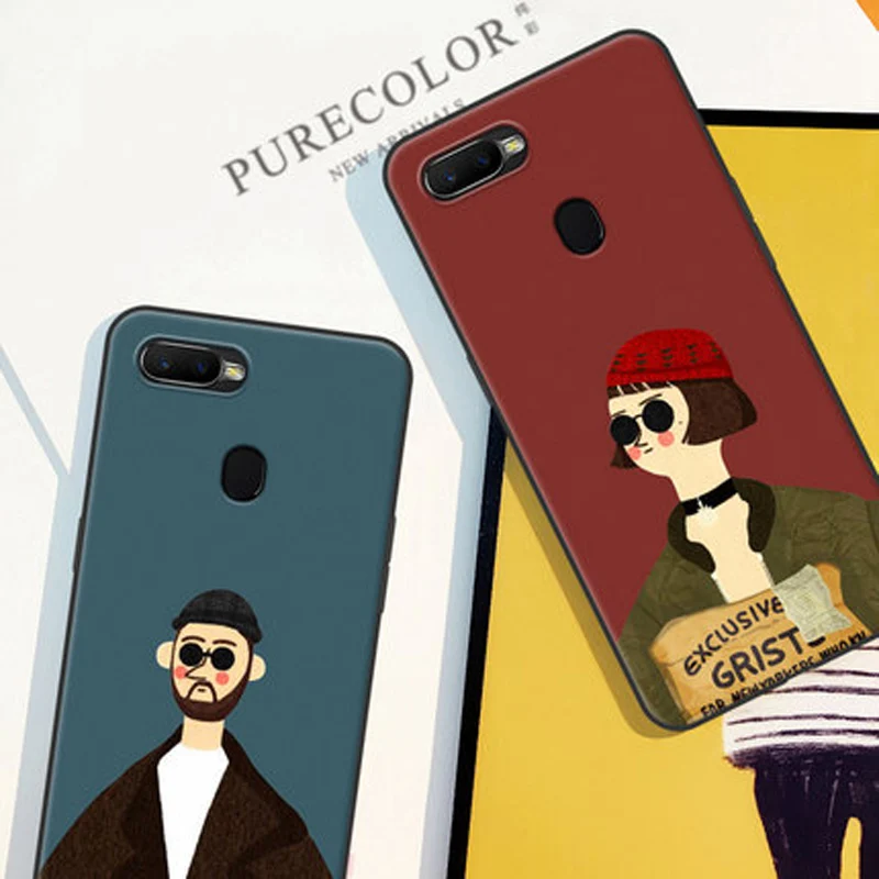 Высококачественный защитный чехол для OPPO A7 батарея coque толстовки влюбленных пар