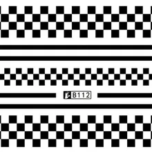 Наклейки для ногтей, Водные Наклейки, черная квадратная линия, слайдер для ногтей, художественный дизайн, украшения, маникюр, фольга, клейкие обертывания, Pegatinas