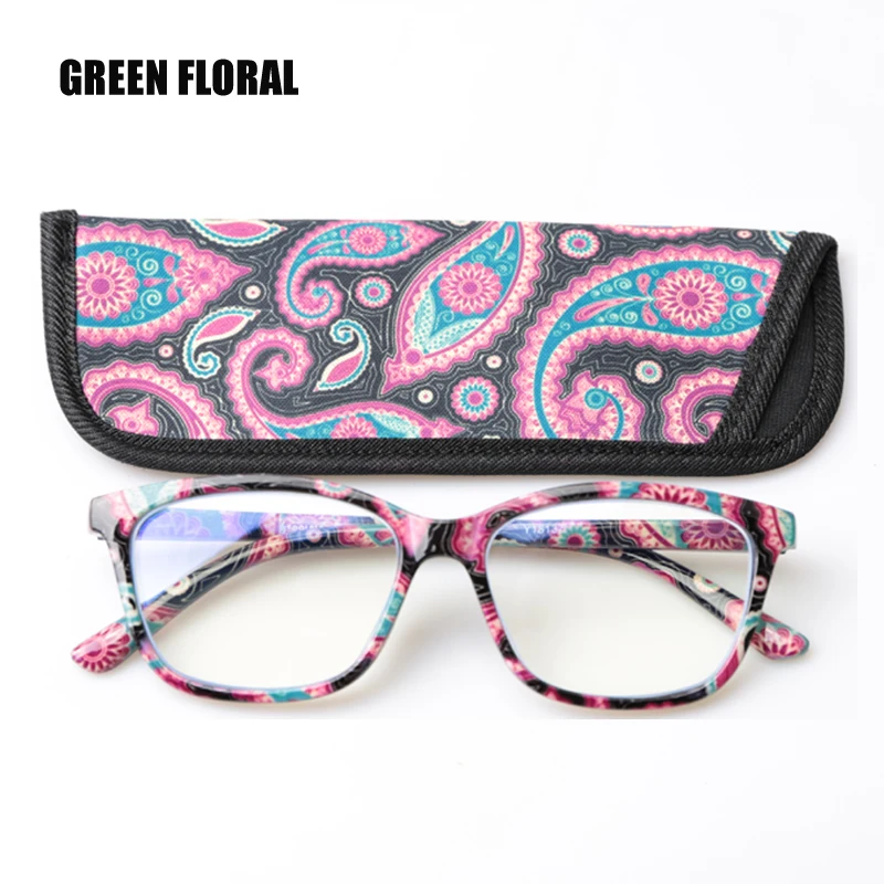 blue light lenses SOOLALA Printed Anti Blue Light Blocking Filter Glasses Women Eye Protection Computer Glasses Optical Frame Prescription blue light filter glasses Blue Light Blocking Glasses