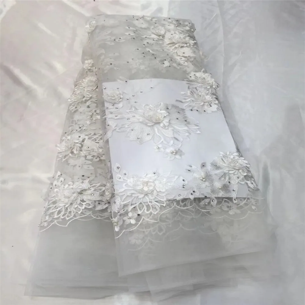 

2018 New style French net lace fabric 3D flower African tulle mesh lace fabric high quality african lace fabric G198-1