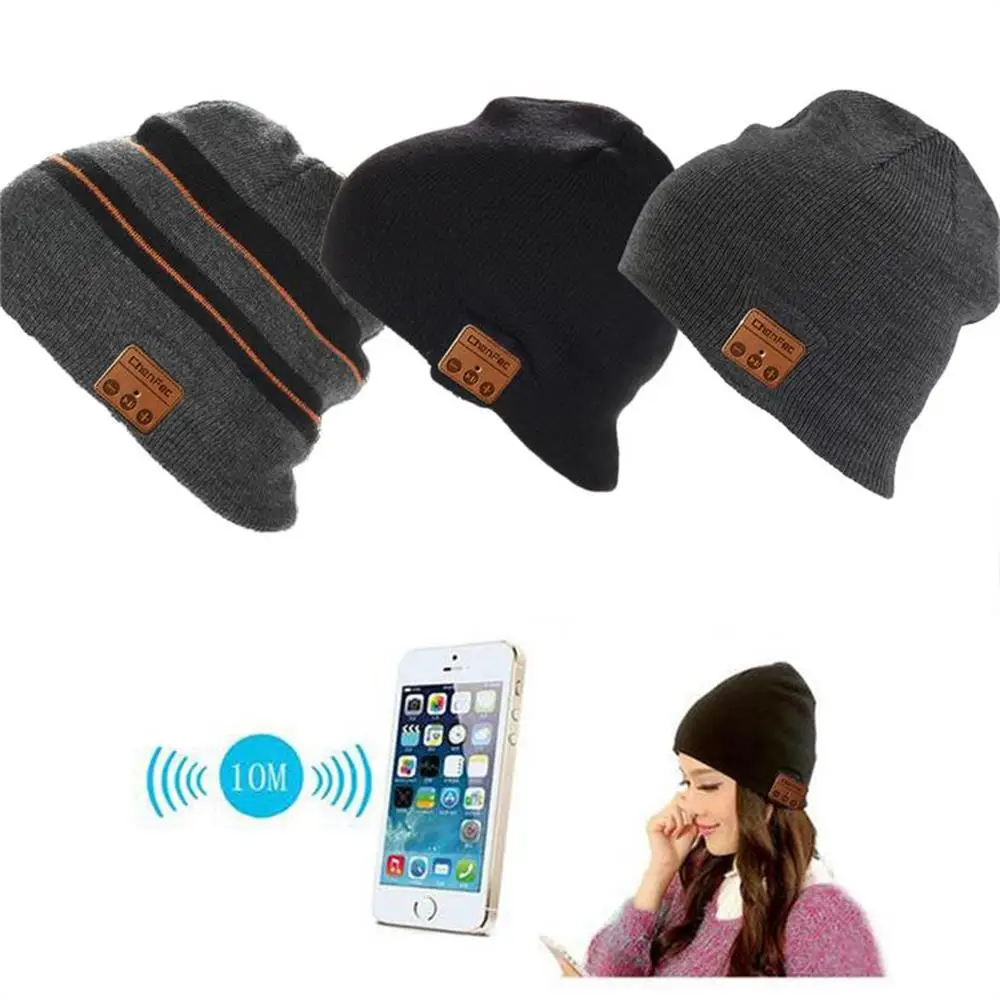 Новая модная зимняя теплая шапка бини Беспроводная Bluetooth умная Музыка Mp3 шапка наушники гарнитура динамик микрофон Волшебные Спортивные Вязаные шапки