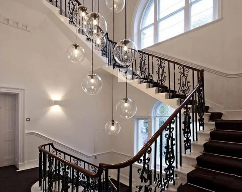 Modern Simple Nordic Glass Ball pendant Lamp Globe Chrome Pendant Lights Kitchen Lights for Dining Room Kitchen Bar Restaurant (5)