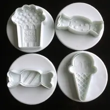 Конфеты макияж зеркало Форма Fondant(сахарная) резак 4 шт./компл. Пластиковые Формы для кексов/печенье/buscuit резец плунжера форма для выпечки тортов с помадной начинкой декоративная форма"