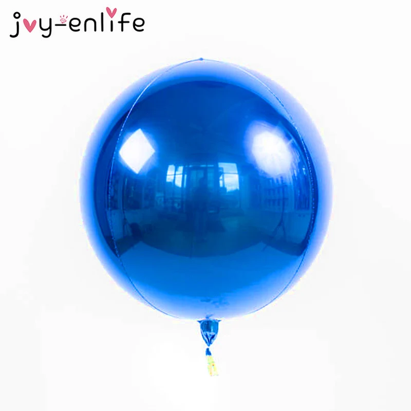 Joy-enlife 1 шт. 22 дюйма розовое золото 4D круглая сфера в форме алюминиевой фольги Свадебный шар Свадебный декор для вечеринки в честь Дня рождения поставки - Цвет: Blue