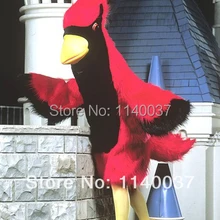 Талисман Красный попугай кардинал талисмана для взрослых Размеры с рисунком красных птиц te реквизита вечеринка, косплей, нарядное платье
